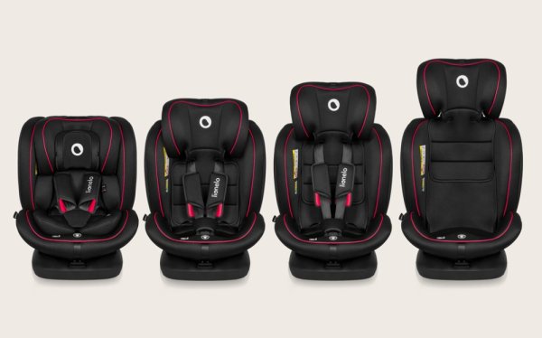LIONELO Bilbarnstol Bastiaan i-Size (40-150 cm) Black Red