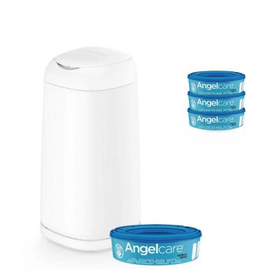 ANGELCARE Windelkorb Dress Up + 1 Kartusche + Ersatzkartuschen 3 Stk