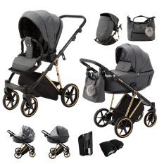 ADAMEX Kombinirani voziček Belissa Special Edition Grafit/Gold