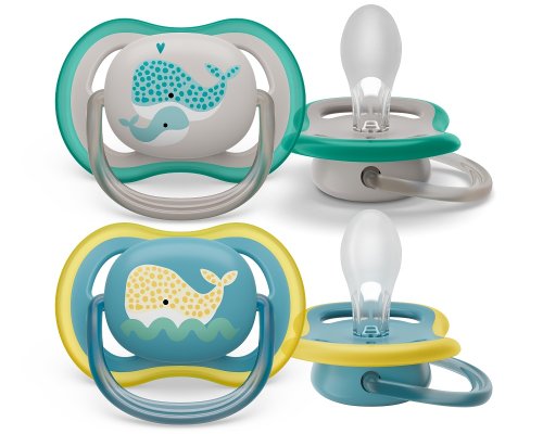 Philips AVENT Ultra Air Schnuller mit Motiv 18m+ (Wal), 2 Stk.
