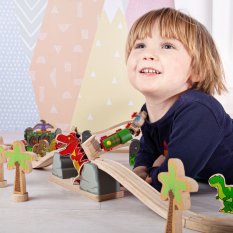 Bigjigs Rail Bridge with T. Rex