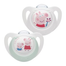 NUK Duda silikonski Star Peppa Pig 0-6 m. 2 kosa