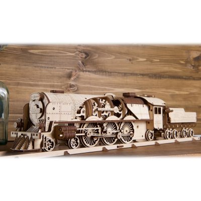 Ugears 3D Holzmechanik Puzzle V-Express Dampflokomotive 4-6-2 mit Tender