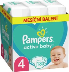 PAMPERS Active Baby πάνες μιας χρήσης 4 (9-14 κιλά) 180 τεμ. - ΜΗΝΙΑΙΟ ΑΠΟΘΕΜΑ