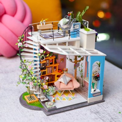 RoboTime 3D Träpussel Miniatyrhus Takterrass