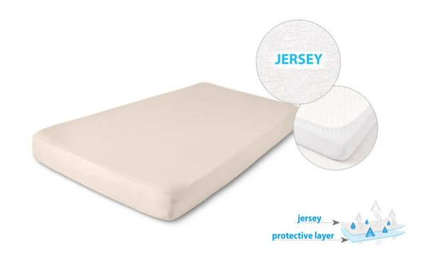BABYMATEX Jersey Spannbettlaken wasserdicht 60x120 cm beige