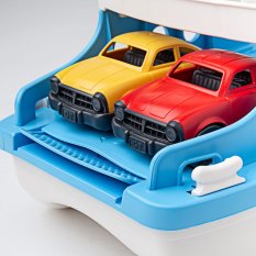 Green Toys Ferry Boat albastru-alb cu mașinuțe