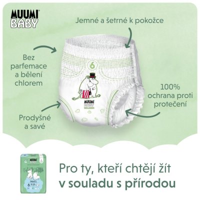 MUUMI Baby Pants 6 Junior 12-20 kg (108 szt.), miesięczne opakowanie eko-pieluszek