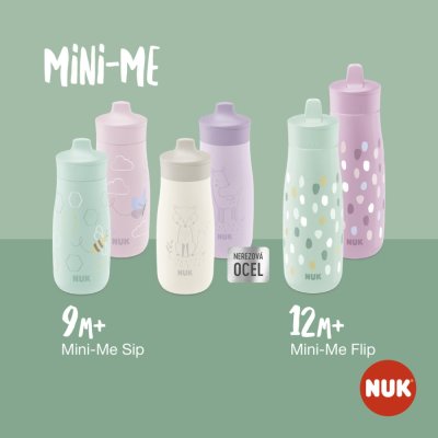 Butelka NUK Mini-Me Sip ze stali nierdzewnej - fioletowa 300ml, 9m+
