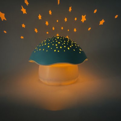 PABOBO Sternenhimmel Projektor mit weißem Rauschen und Schrei-Sensor Star Mushroom Blue