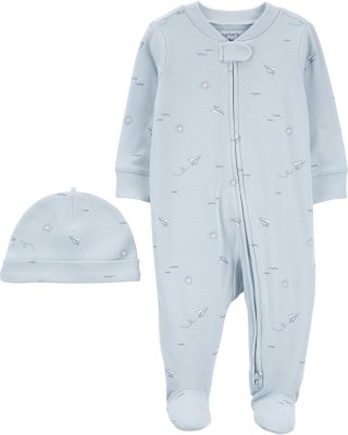 CARTER'S Set 2-piece jumpsuit, hat Blue Paper Airplane boy MFL 6m/size 68