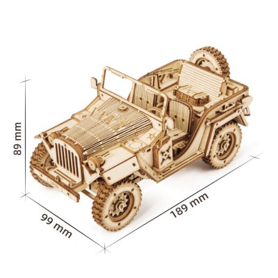 RoboTime 3D Drewniane puzzle model Wojskowy Jeep