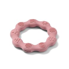 BABYONO Silicone teether Pink ring