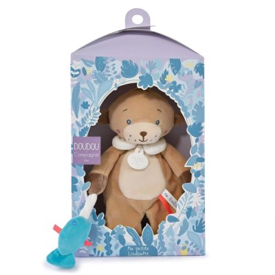 Conjunto de presente Doudou - peluche urso com peixe 27 cm