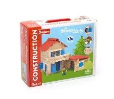 Jeujura Jeu de construction en bois 140 pièces Maison