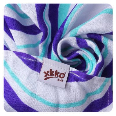 KIKKO Pelenkák bambusz Hearts&Waves 70x70 cm, óceánkék 3 db
