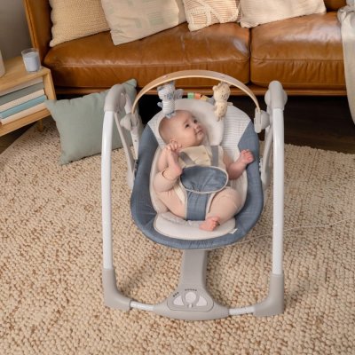 Balanço conversível INGENUITY com melodia Swing'n Go Chambray 0m+ até 9kg