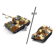 Sluban Schlacht um Budapest M38-B0980 Deutscher schwerer Panzer Tiger II 2 in 1