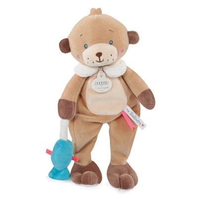 Conjunto de presente Doudou - peluche urso com peixe 27 cm