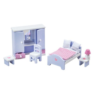 Tidlo Holz Schlafzimmermöbel hell violett-blau