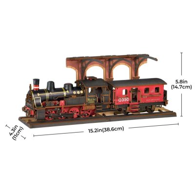 RoboTime 3D houten modelbouwpakket Vintage stoomlocomotief