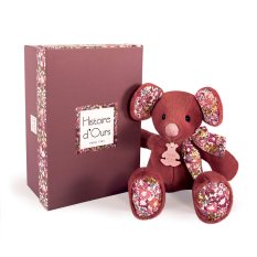 Doudou Histoire d´Ours Peluche amie souris rose foncé 25 cm