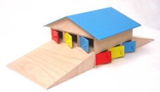Houten garage voor 12 auto's