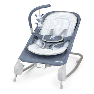 INGENUITY Masažna fotelja vibrirajuća s Happy Belly™ Rock-to-Bounce melodijom - Chambray 0m+ do 9kg