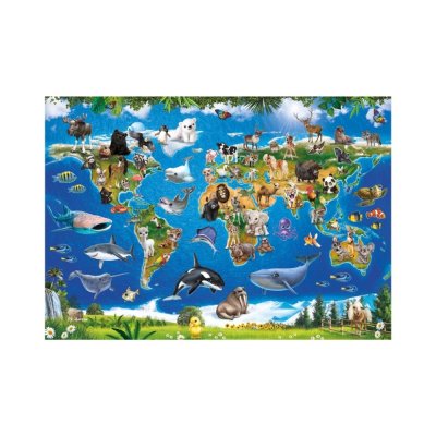 Dino Puzzle Mapa dos Animais 100 Peças XL