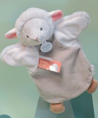 Doudou Pluszowa pacynka owieczka 25 cm