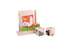 Bigjigs Toys nasazovací kostky zvířátka poškozený obal