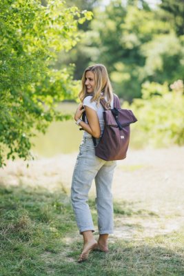 Monkey Mum® Mochila integrada de softshell para portabebés Carrie - Huella de oso
