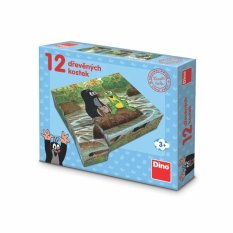 Dino Blocs en bois Taupe et animaux 12 pcs
