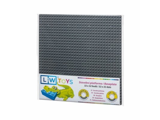 L-W Toys Plaque de base 32x32 gris foncé