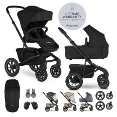 EASYWALKER Kinderwagen kombiniert Jimmey Pepper Black XXL AIR + RWS