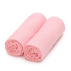 T-TOMI BIO Langes en mousseline 65x65 cm, 2 pièces, Rose