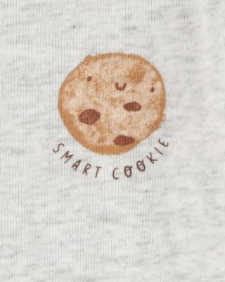Body CARTER'S z długim rękawem Milk&Cookies neutralne, 4 sztuki, 6 m/rozmiar. 68