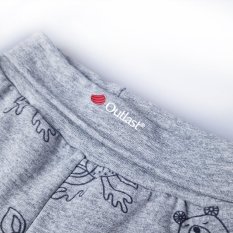 Tepláky šmyk TLAČ Outlast® - sivý melír zvieratká