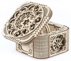 Ugears Puzzle 3D en bois, coffret à bijoux mécanique