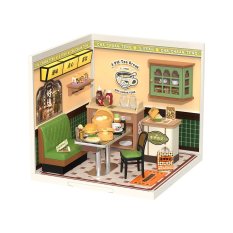 RoboTime 3D drewniane puzzle Miniatura domku Hongkońska kawiarnia