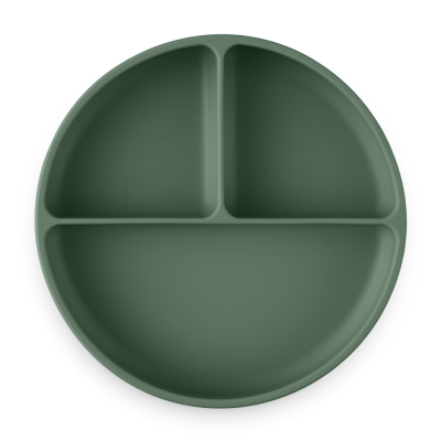 PETITE&MARS Take&Match Misty Green round silicone dividing plate 6m+