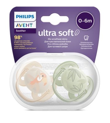 Philips AVENT Schnuller Ultrasoft Premium Animal 0-6m Junge, 2 Stk