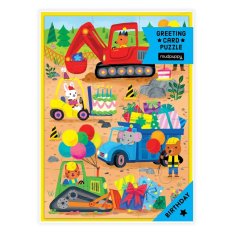 Mudpuppy Construction Site Greeting Card Puzzle