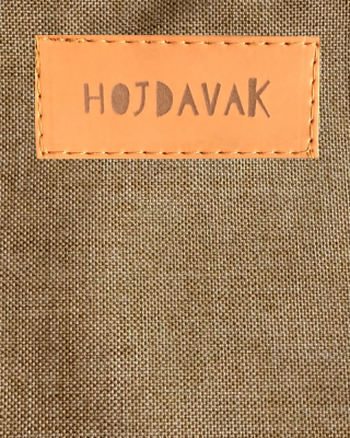 Hängesessel beige meliert HOJDAVAK MAXI mit Kissen - Outdoor-Stoff, Seil schwarz
