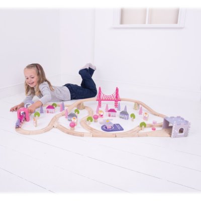 Bigjigs Rail Drewniana duża kolejka księżniczki