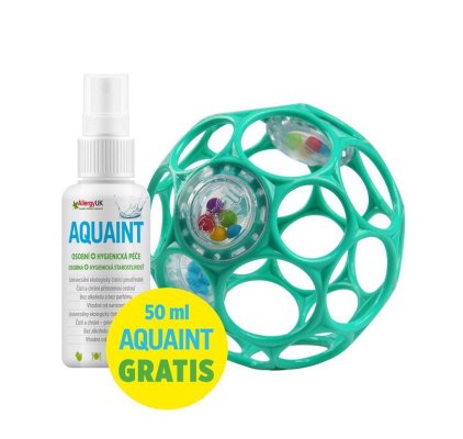 OBALL Giocattolo Oball RATTLE 10 cm 0m+ turchese scuro + 50 ml Aquaint