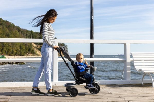 Rowerek trójkołowy QPLAY Cosy Grey, wiek 10-72 miesięcy