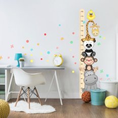 Vinilos para habitación infantil - Metro infantil naranja con animales alegres