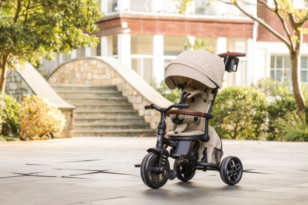 QPLAY Tricicletă Comfo Max Beige, 7 în 1, vârsta 10-72 luni