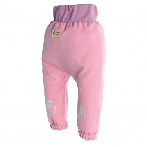 Детски софтшел панталон с мембрана Monkey Mum® - Захарен памук